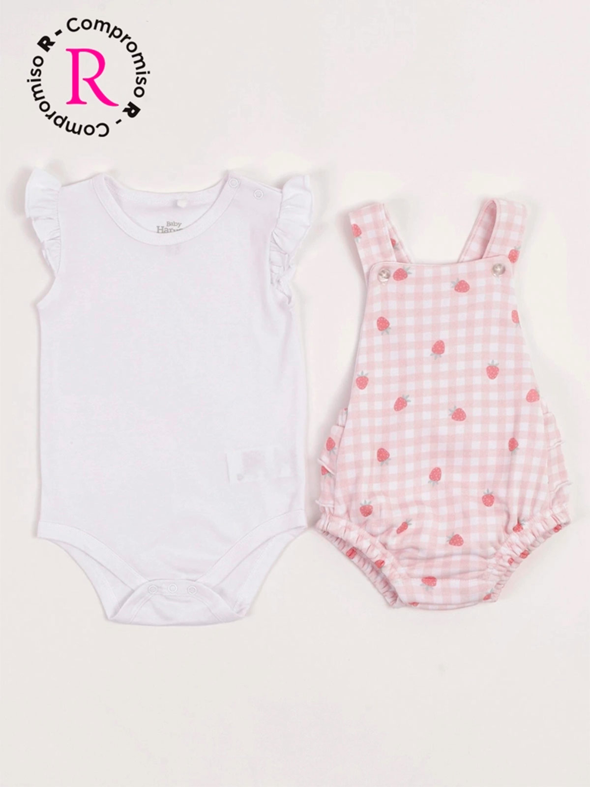 CONJUNTO RANITA BODY ALGODÓN + JARDINERA BEBE NIÑA BABY HARVEST - 3