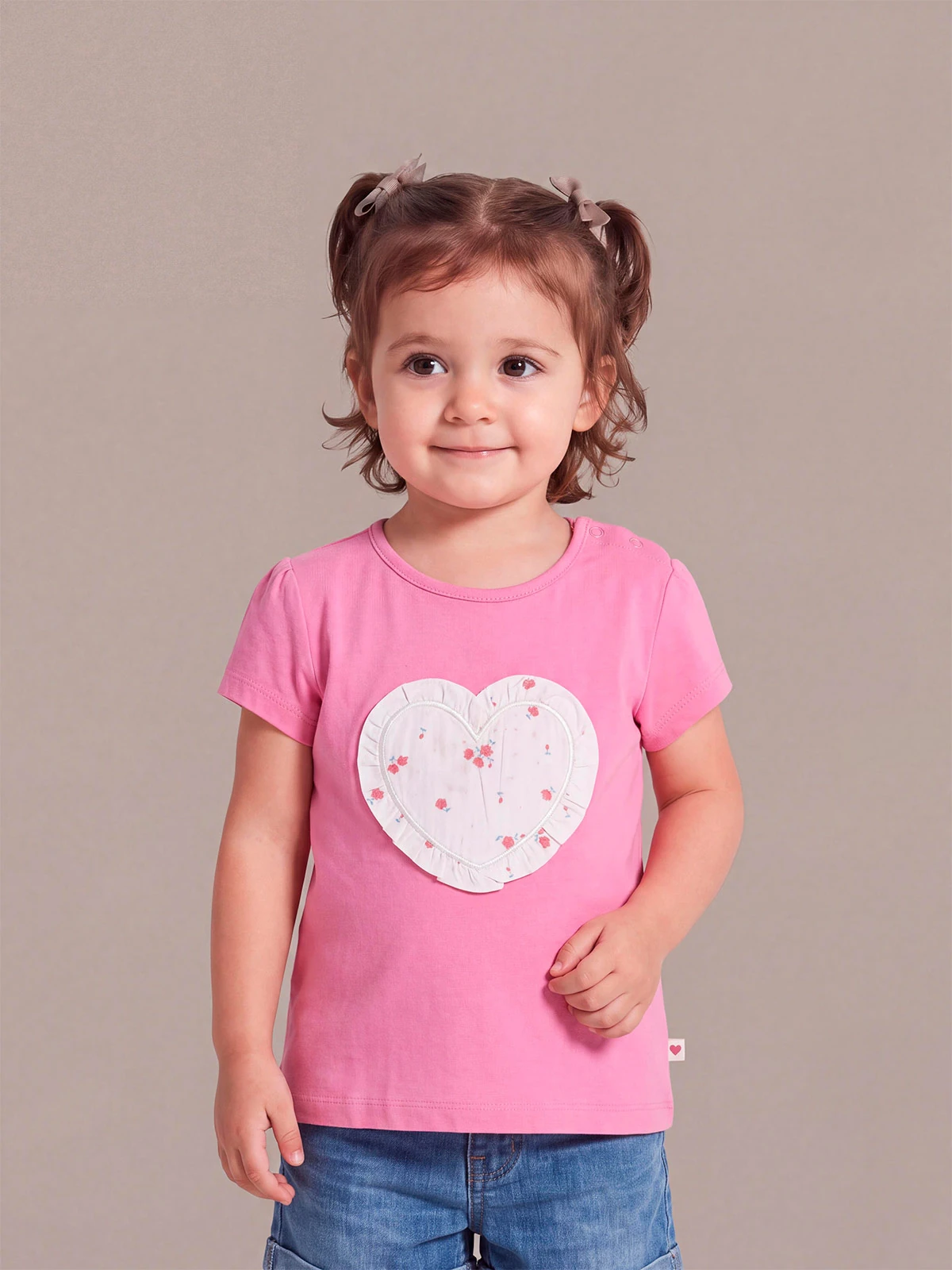 POLO HEART MANGA CORTA ALGODÓN BEBE NIÑA BABY HARVEST - 1