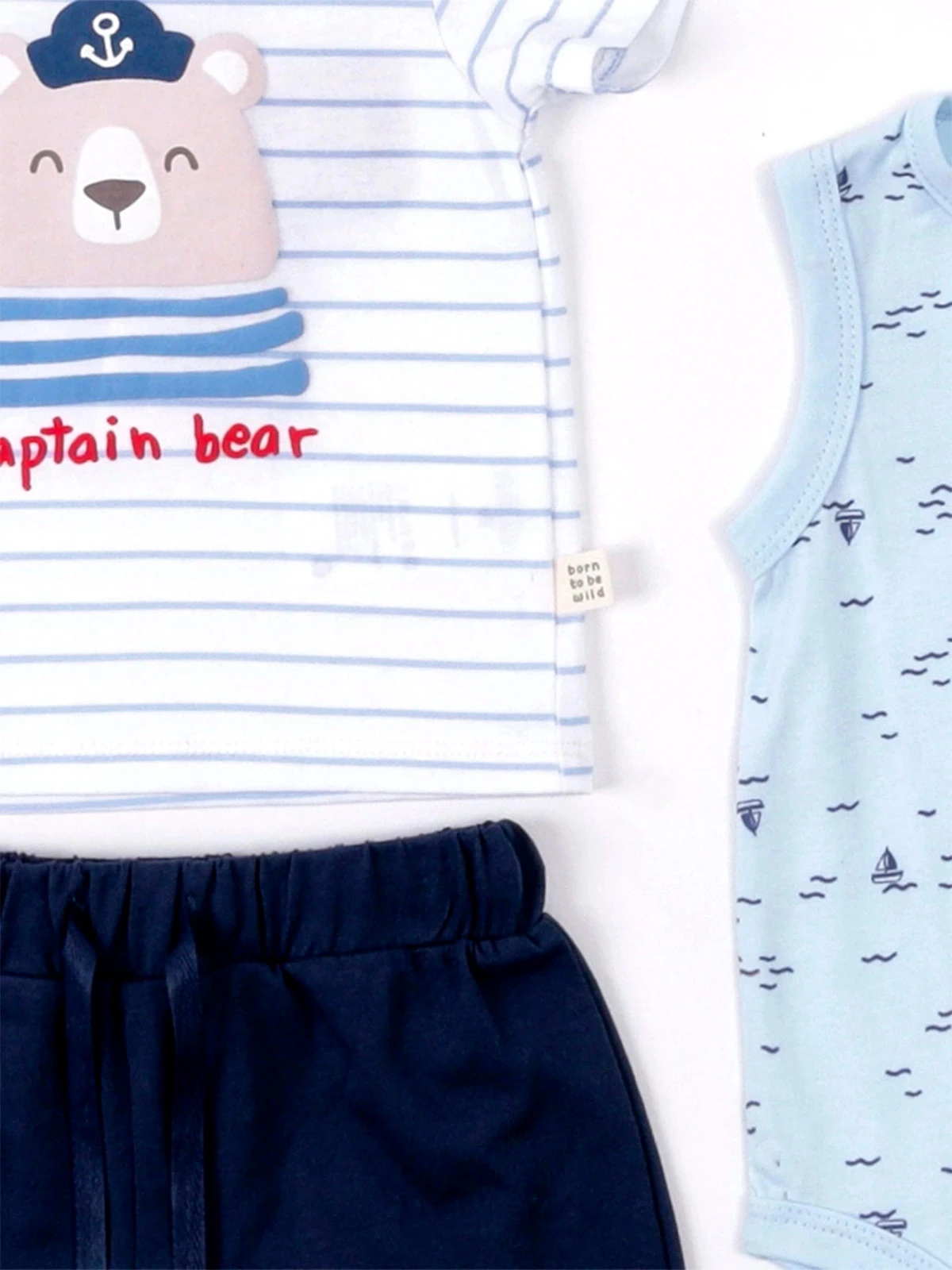 CONJUNTO BODY ALGODÓN + POLO + SHORT BEBE NIÑO BABY HARVEST - 3