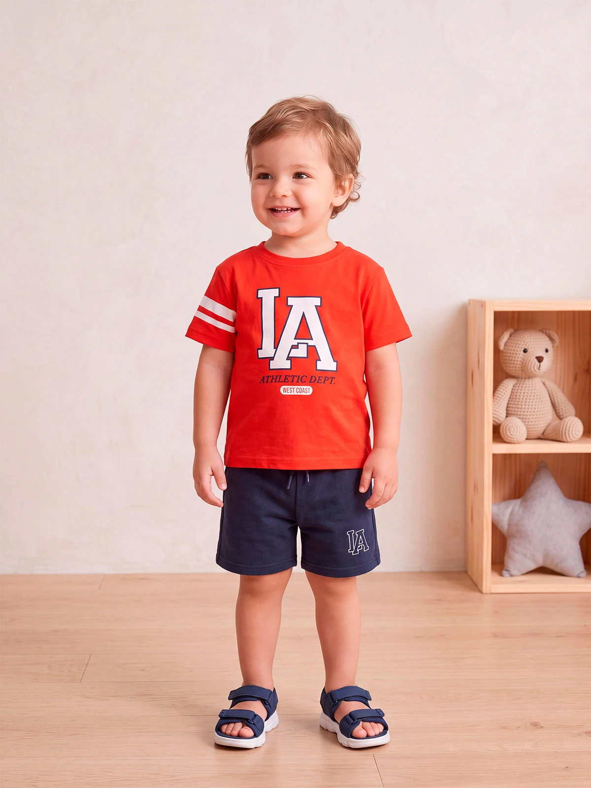 CONJUNTO CITY POLO MANGA CORTA ALGODÓN + SHORT FRENCH BEBE NIÑO BABY HARVEST - 1