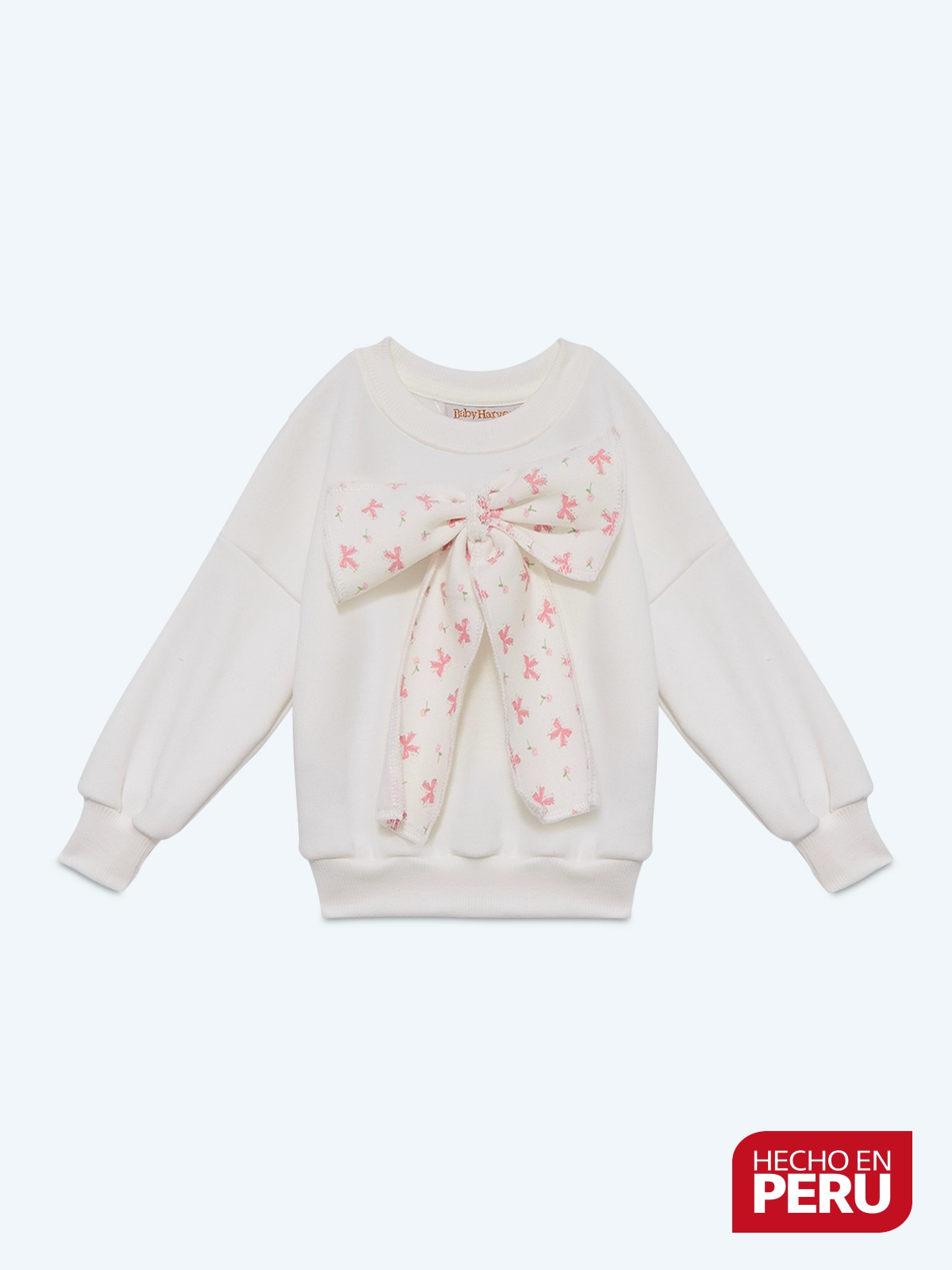 POLERA APLICACIÓN LAZO FRANELA BEBE NIÑA BABY HARVEST - 1
