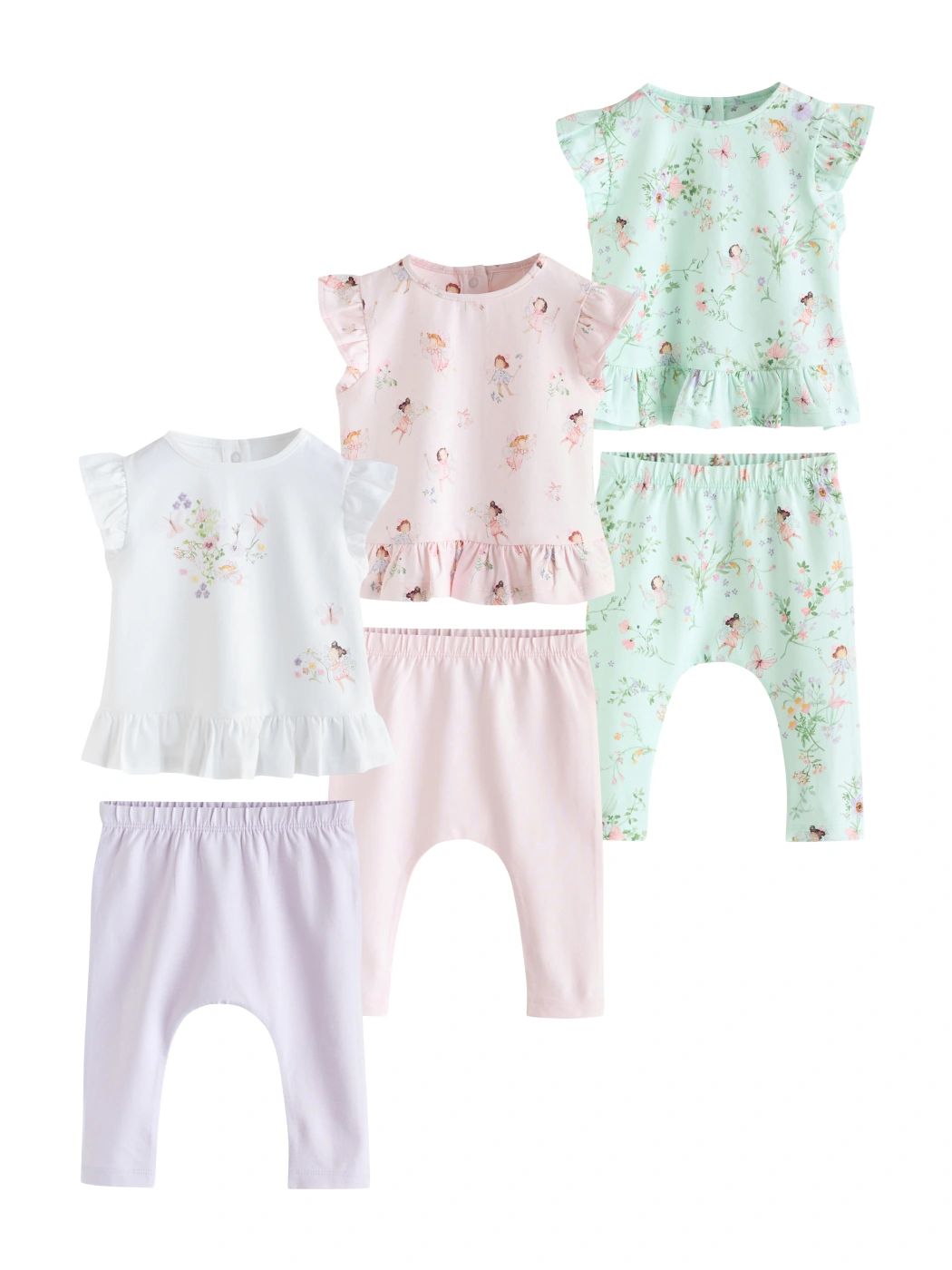 PACK X3 CONJUNTO POLO MANGA CORTA + LEGGINGS ALGODÓN NIÑA NEXT - 5