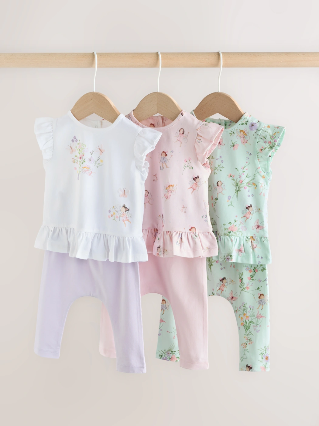 PACK X3 CONJUNTO POLO MANGA CORTA + LEGGINGS ALGODÓN NIÑA NEXT - 1