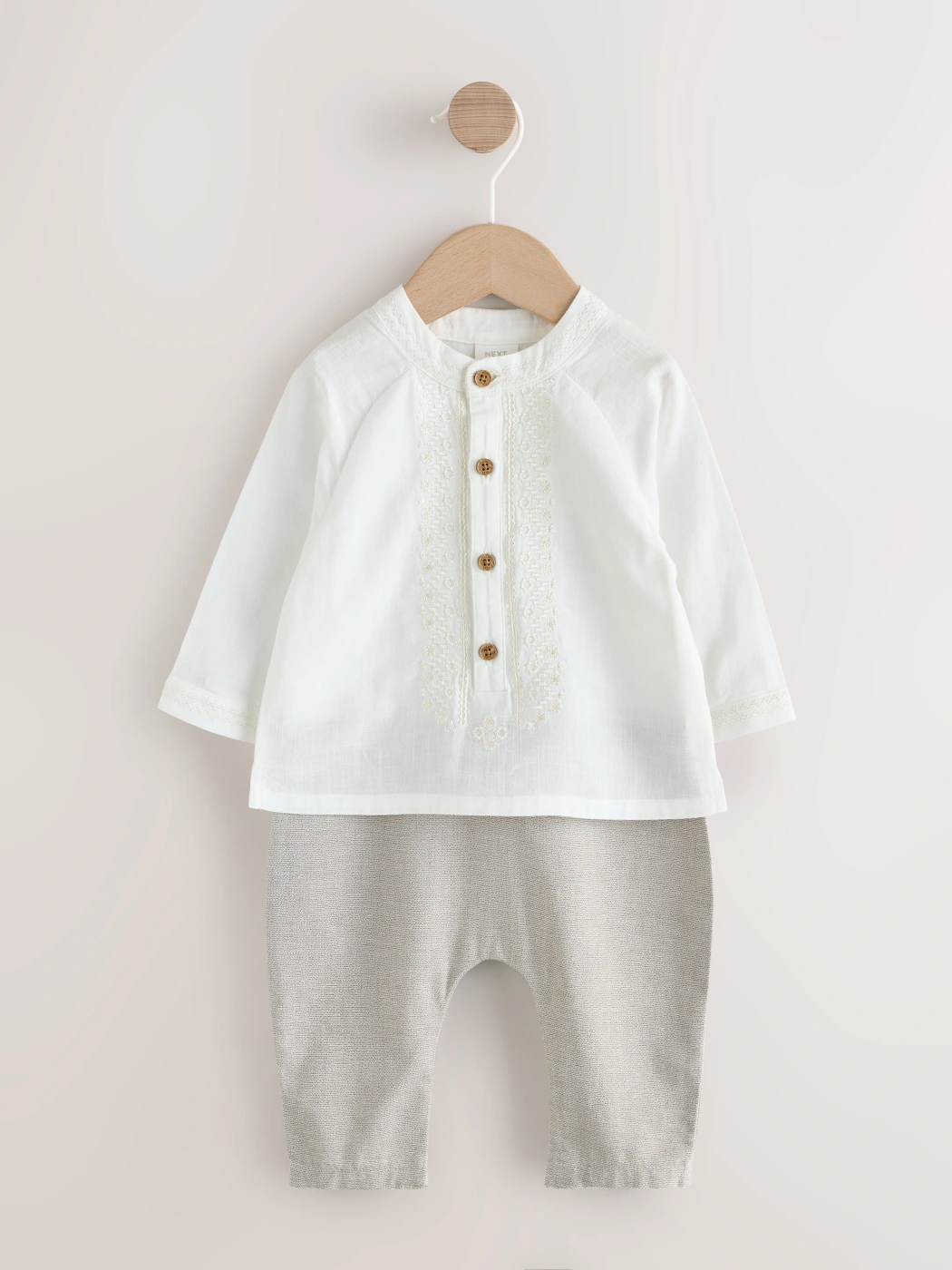 CONJUNTO CAMISA MANGA LARGA + PANTALÓN ALGODÓN NIÑO NEXT - 1