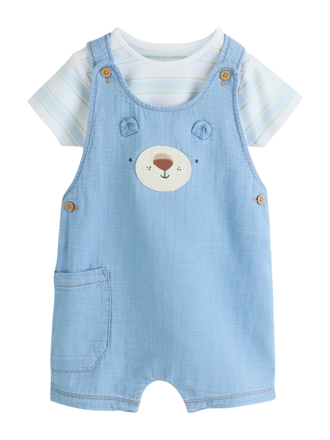 CONJUNTO JARDINERA + BODY ALGODÓN NIÑO NEXT - 5