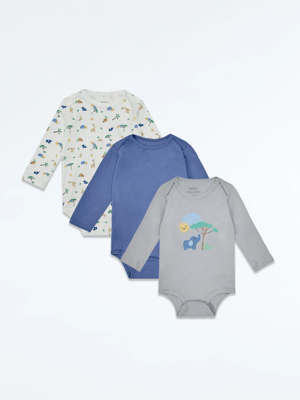 PACK X3 BODY ALGODÓN PERUANO NIÑO BABY HARVEST - 1
