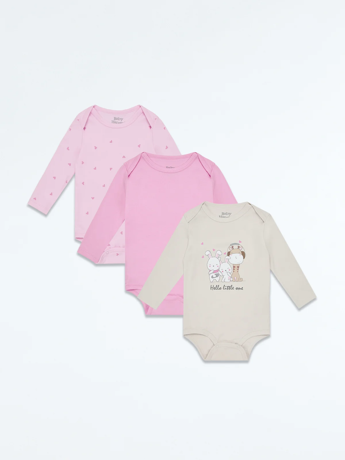 PACK X3 BODY ALGODÓN PERUANO NIÑA BABY HARVEST - 1