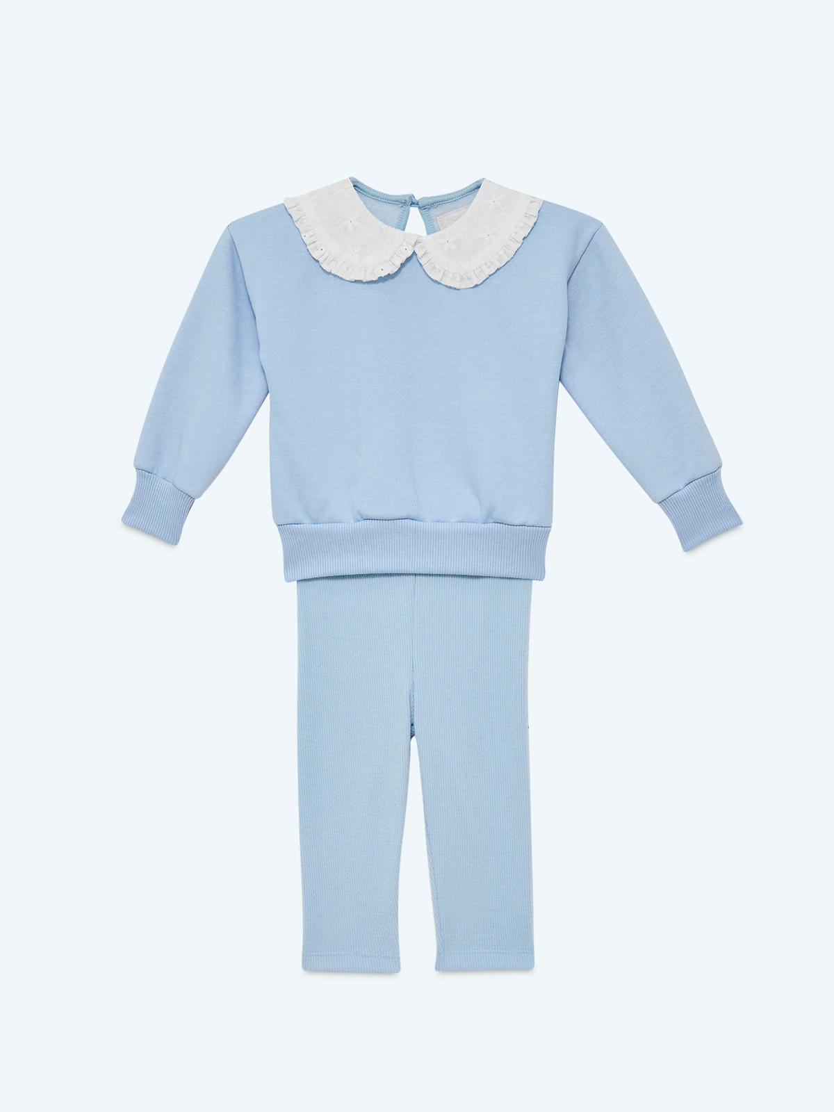 CONJUNTO POLERA BRODERIE + BUZO RIB BEBÉ NIÑA BABY HARVEST - 1