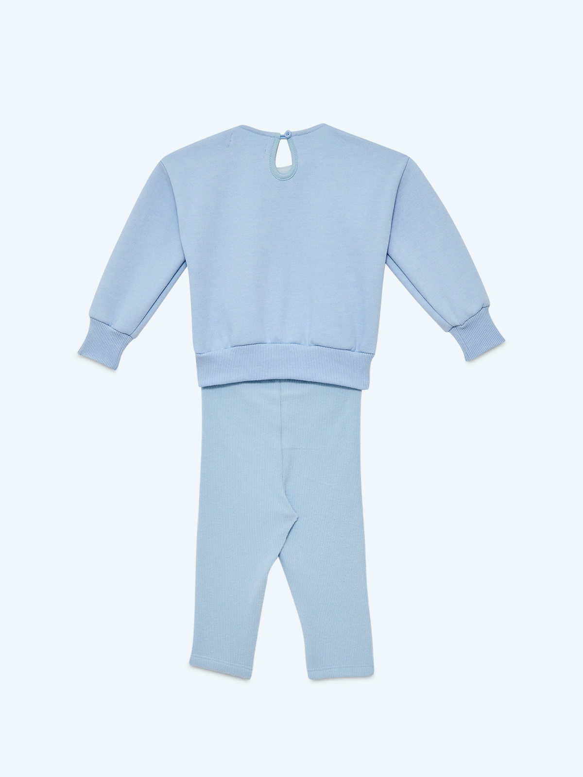 CONJUNTO POLERA BRODERIE + BUZO RIB BEBÉ NIÑA BABY HARVEST - 2