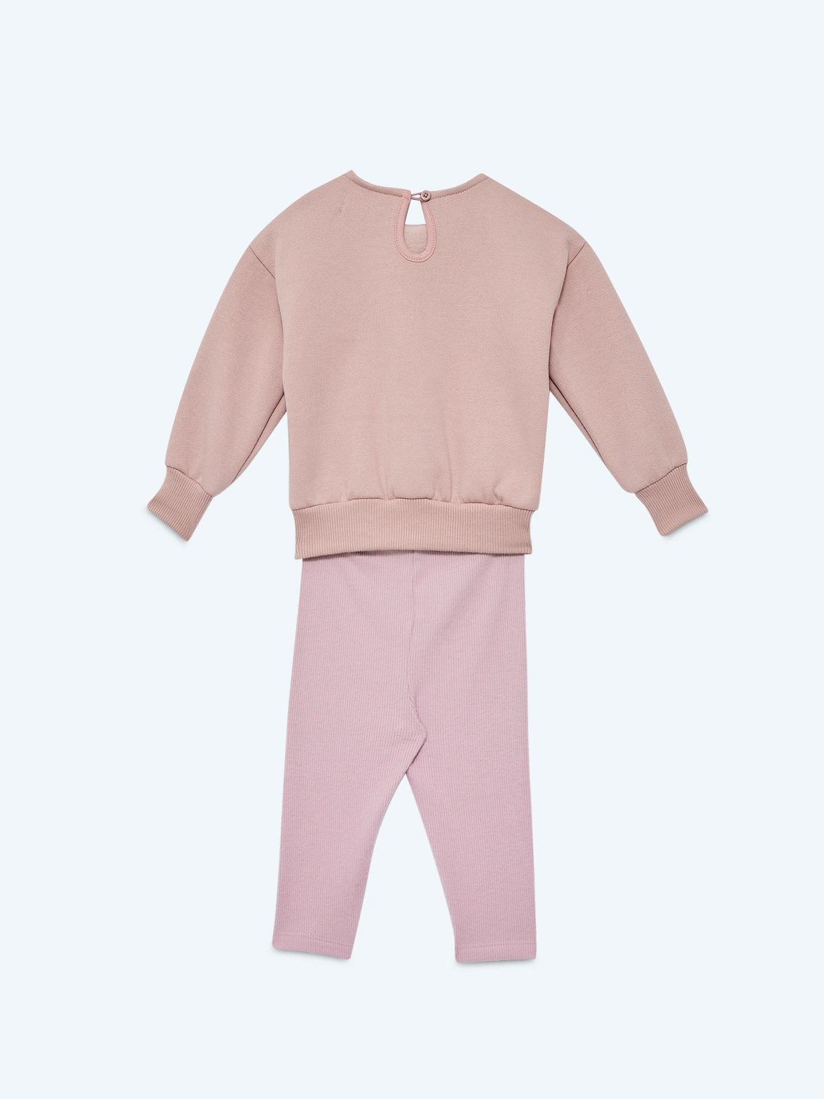 CONJUNTO POLERA BRODERIE + BUZO RIB BEBÉ NIÑA BABY HARVEST - 2