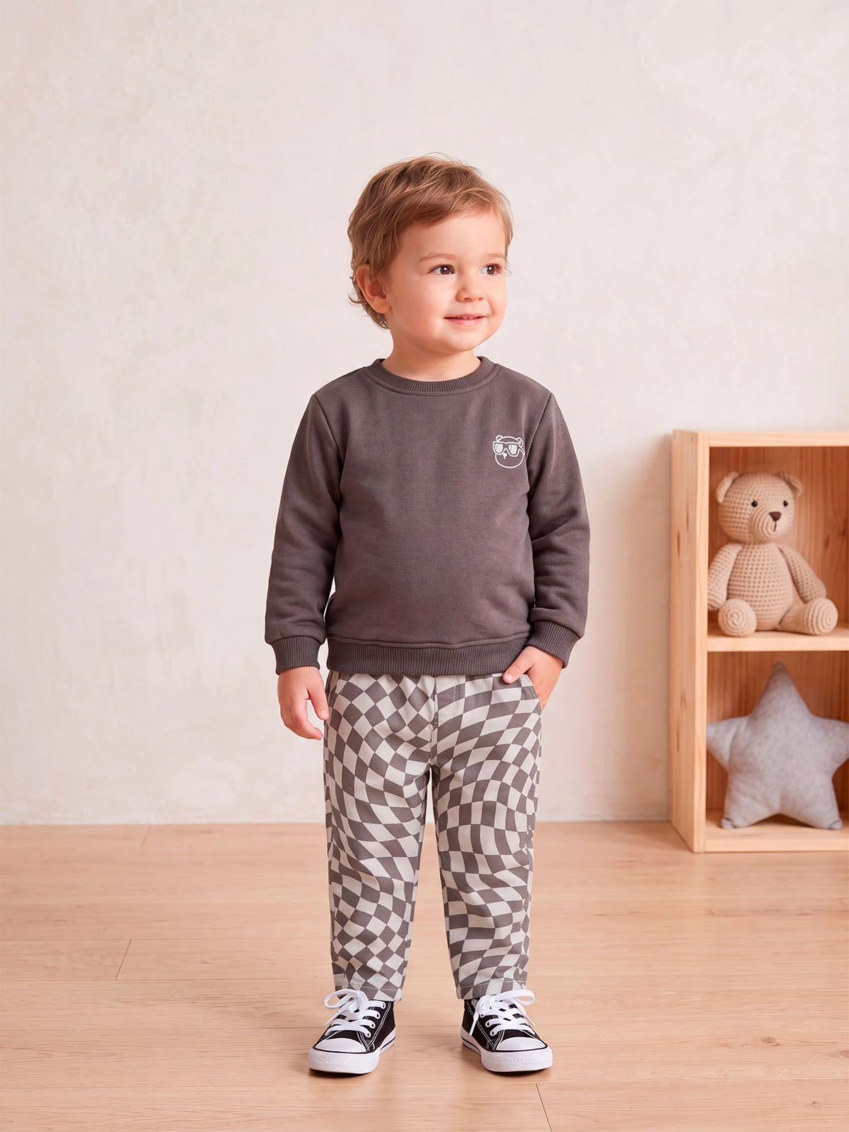 CONJUNTO POLO + PANTALÓN DE BUZO NIÑO BABY HARVEST PRINT - 1