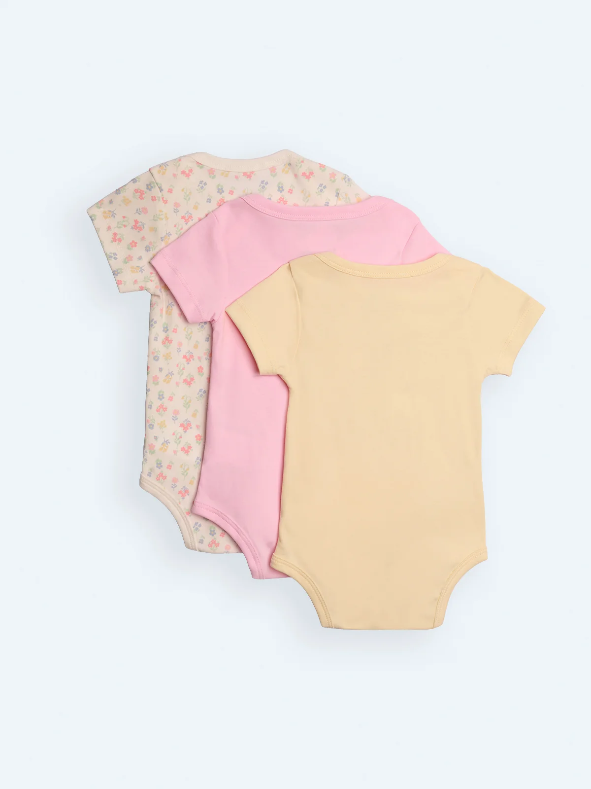PACK X3 BODYS MANGA CORTA ALGODÓN PERUANO BEBE NIÑA BABY HARVEST - 2