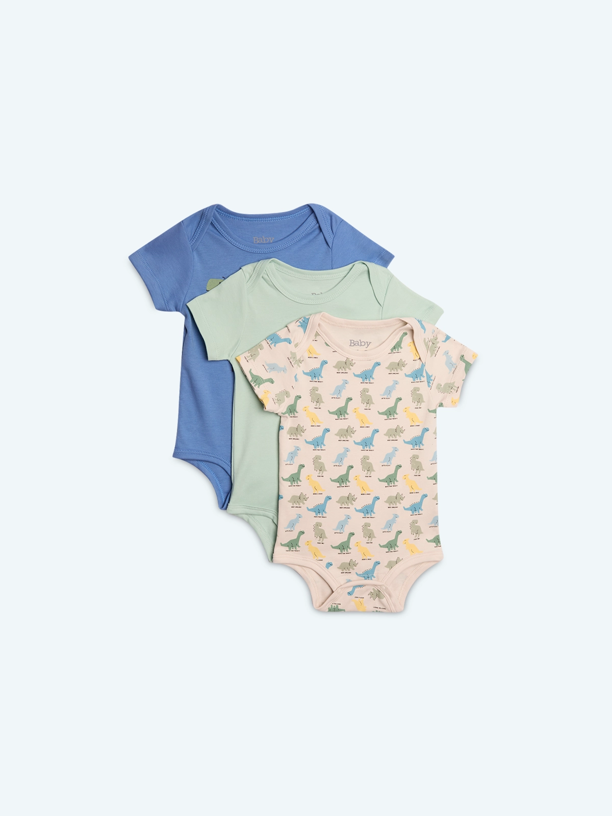 PACK X3 BODYS MANGA CORTA ALGODÓN PERUANO BEBE NIÑO BABY HARVEST - 1