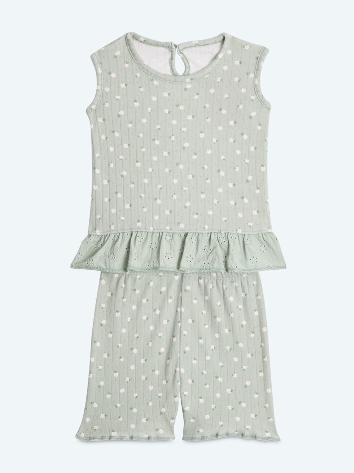CONJUNTO RIB BRODERIE POLO + SHORT BEBE NIÑA BABY HARVEST - 1