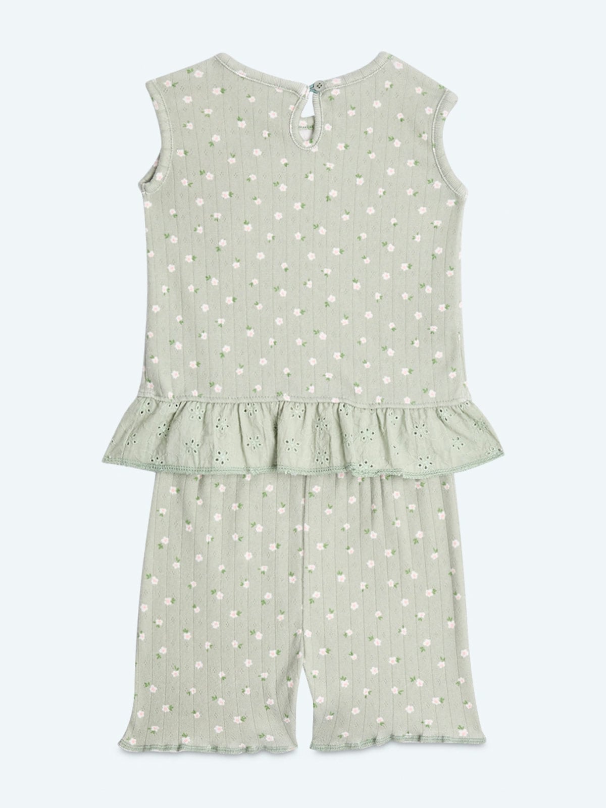 CONJUNTO RIB BRODERIE POLO + SHORT BEBE NIÑA BABY HARVEST - 2