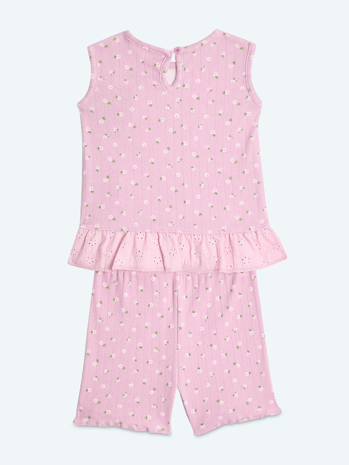 CONJUNTO RIB BRODERIE POLO + SHORT BEBE NIÑA BABY HARVEST - 2