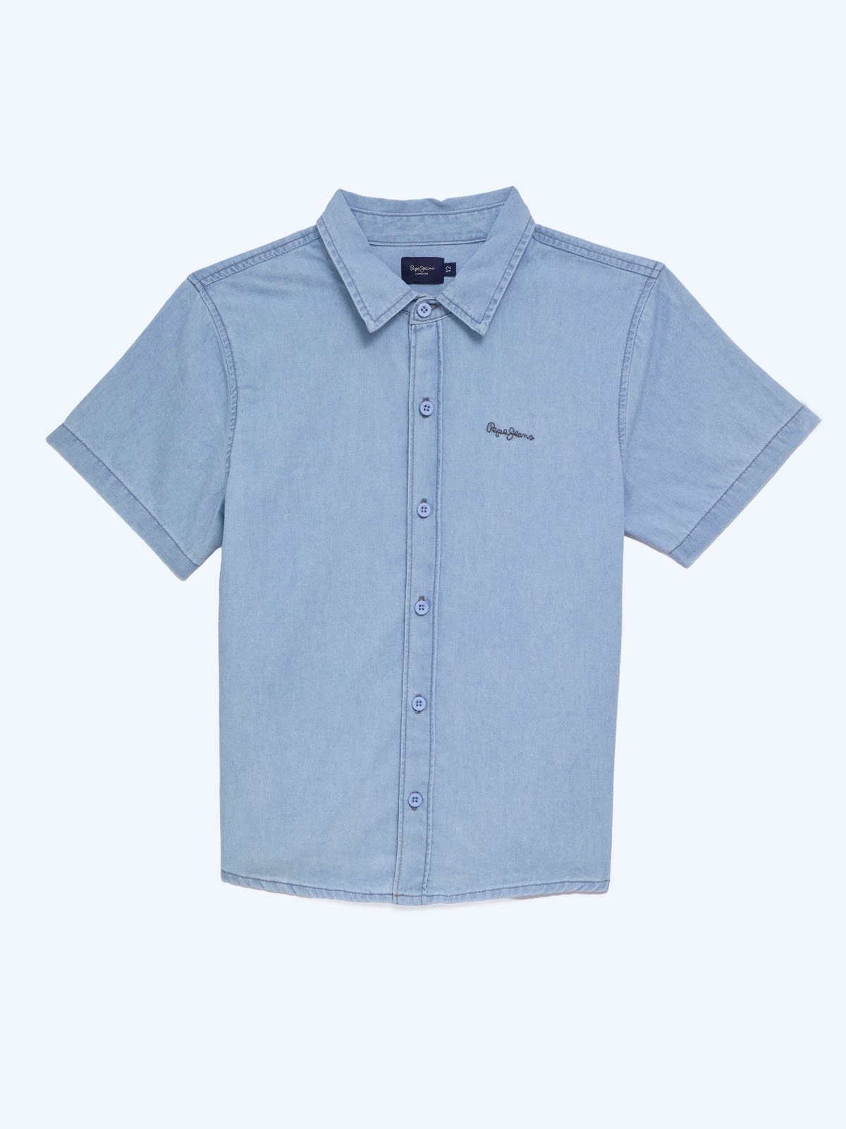 CAMISA MANGA CORTA ALGODÓN NIÑO PEPE JEANS DENIM - 1