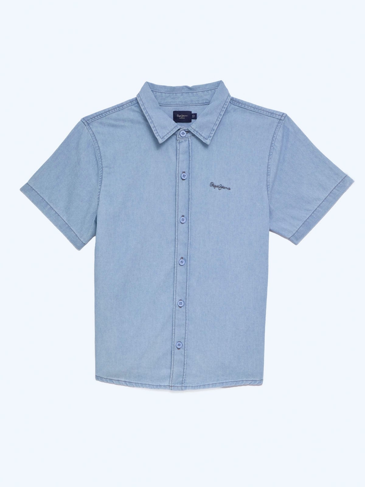 CAMISA MANGA CORTA ALGODÓN NIÑO PEPE JEANS DENIM - 1