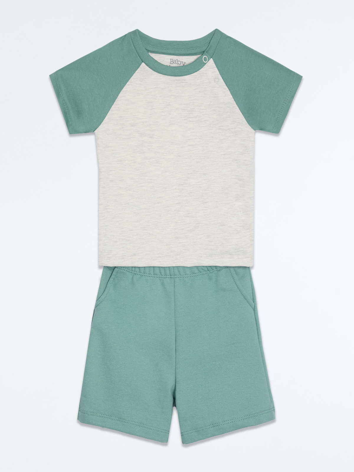 CONJUNTO RAGLAN POLO + SHORT BEBE NIÑO BABY HARVEST - 1