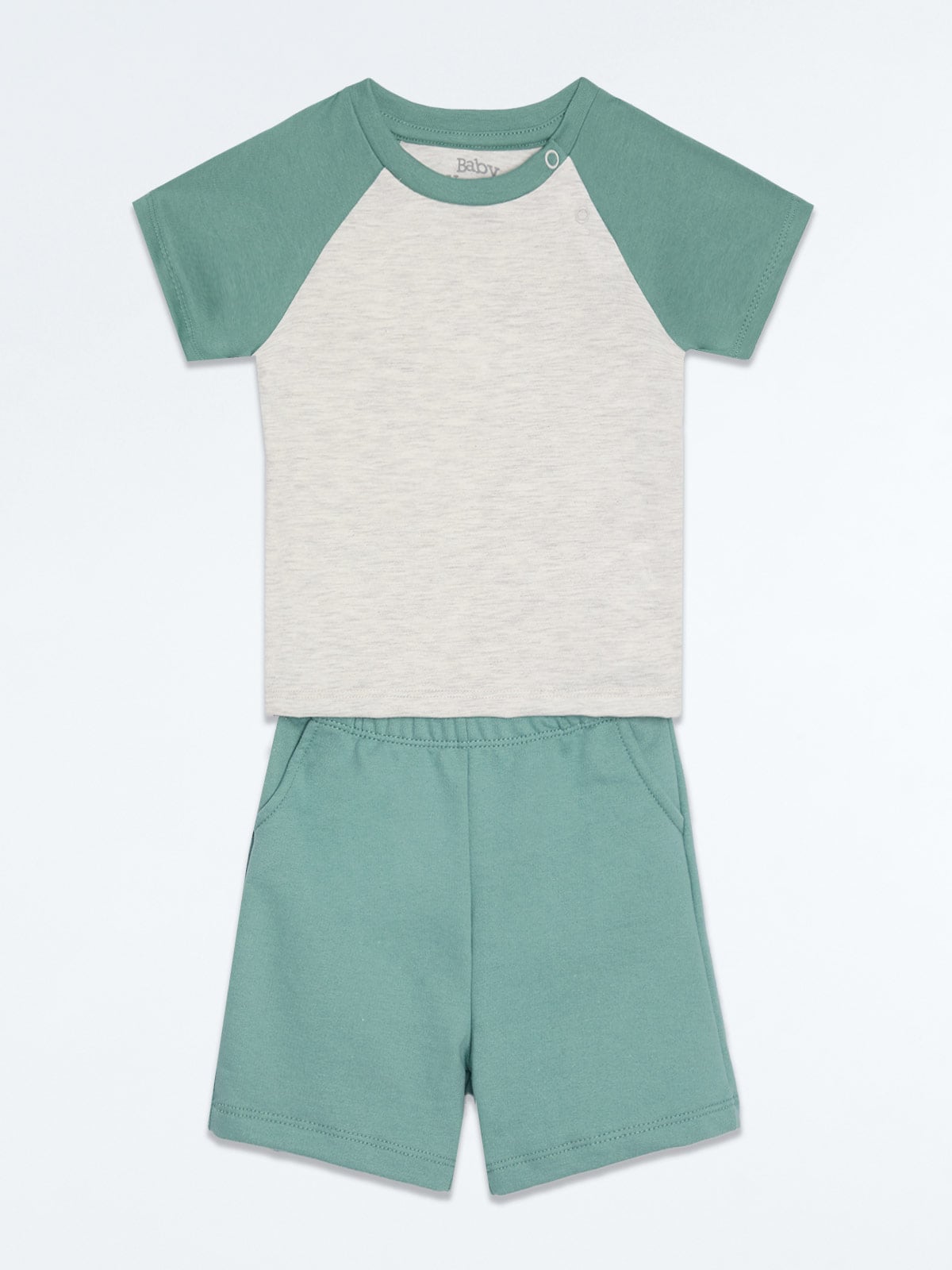 CONJUNTO RAGLAN POLO + SHORT BEBE NIÑO BABY HARVEST - 1