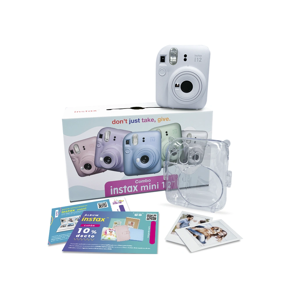 CÁMARA FUJIFILM INSTAX MINI12 + PACK10 + ESTUCHE BLANCO - 2