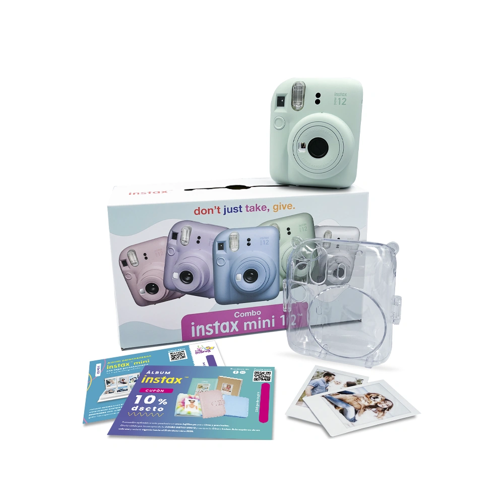 CÁMARA FUJIFILM INSTAX MINI12 + PACK10 + ESTUCHE MENTA - 2