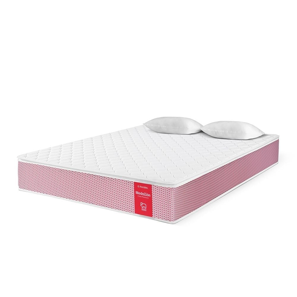 COLCHÓN PARAÍSO MEDALLÓN ERGOSOFT QUEEN + 2 ALMOHADAS + PROTECTOR - 1