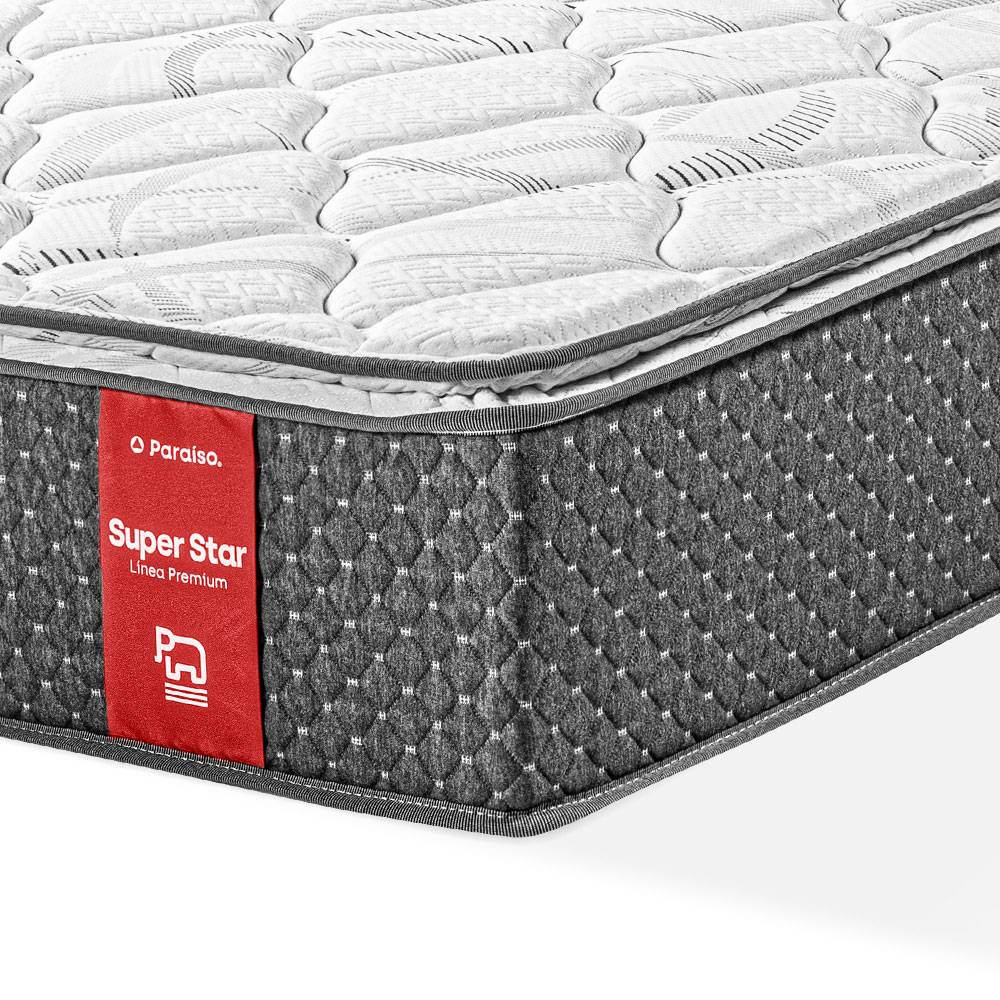 COLCHÓN PARAÍSO SUPER STAR 1.5 PLAZAS + 1 ALMOHADA + PROTECTOR - 2