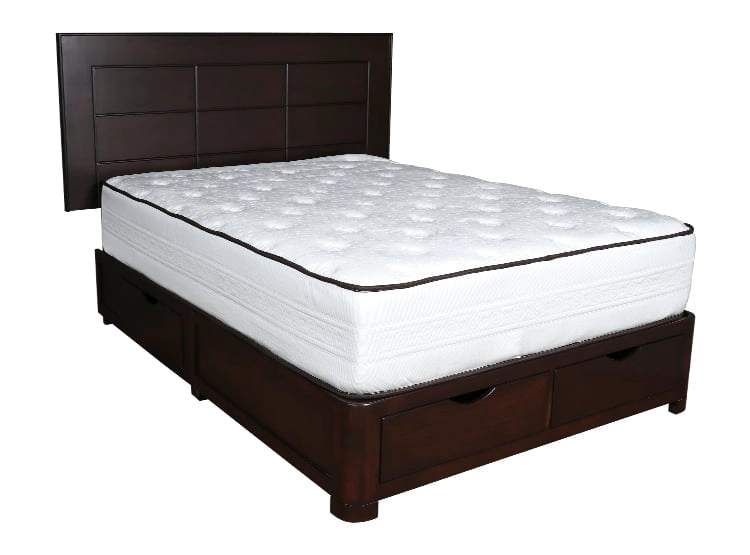DORMITORIO EL CISNE REN QUEEN CABECERA + BASE CON CAJONES - 1