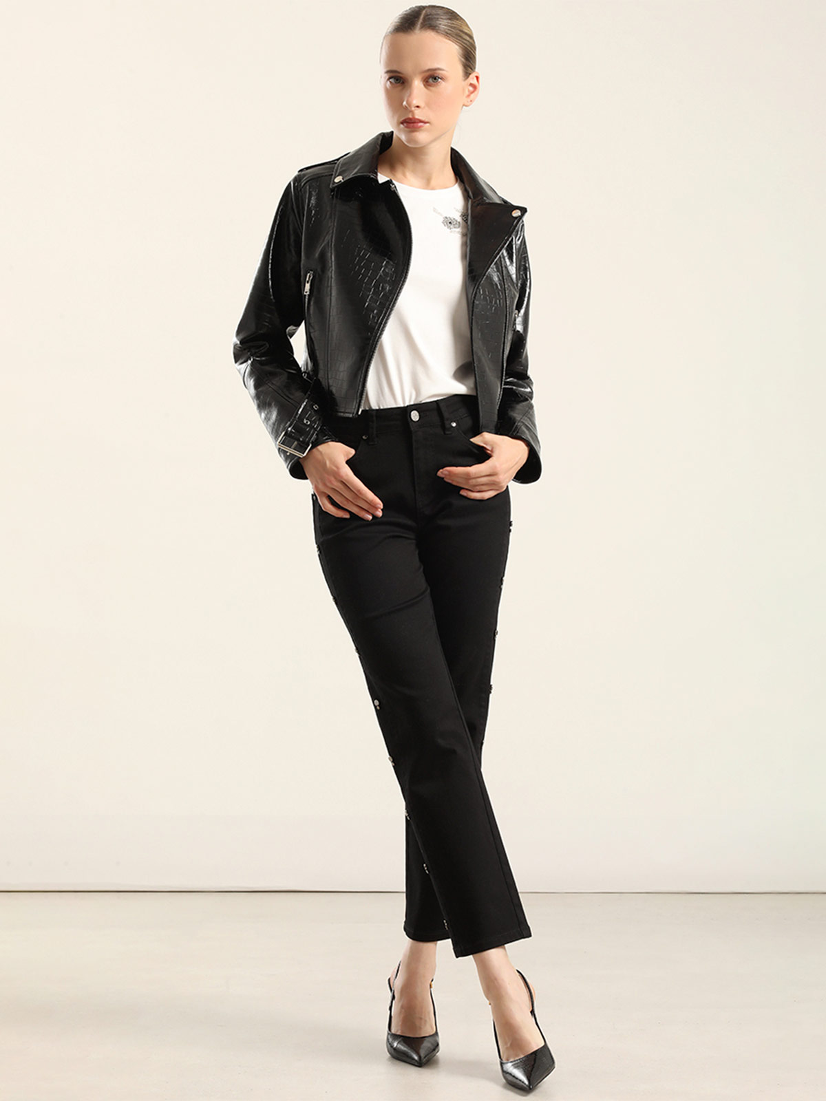 JEAN MUJER LIOLA COLOR SLIM TACHAS - 1