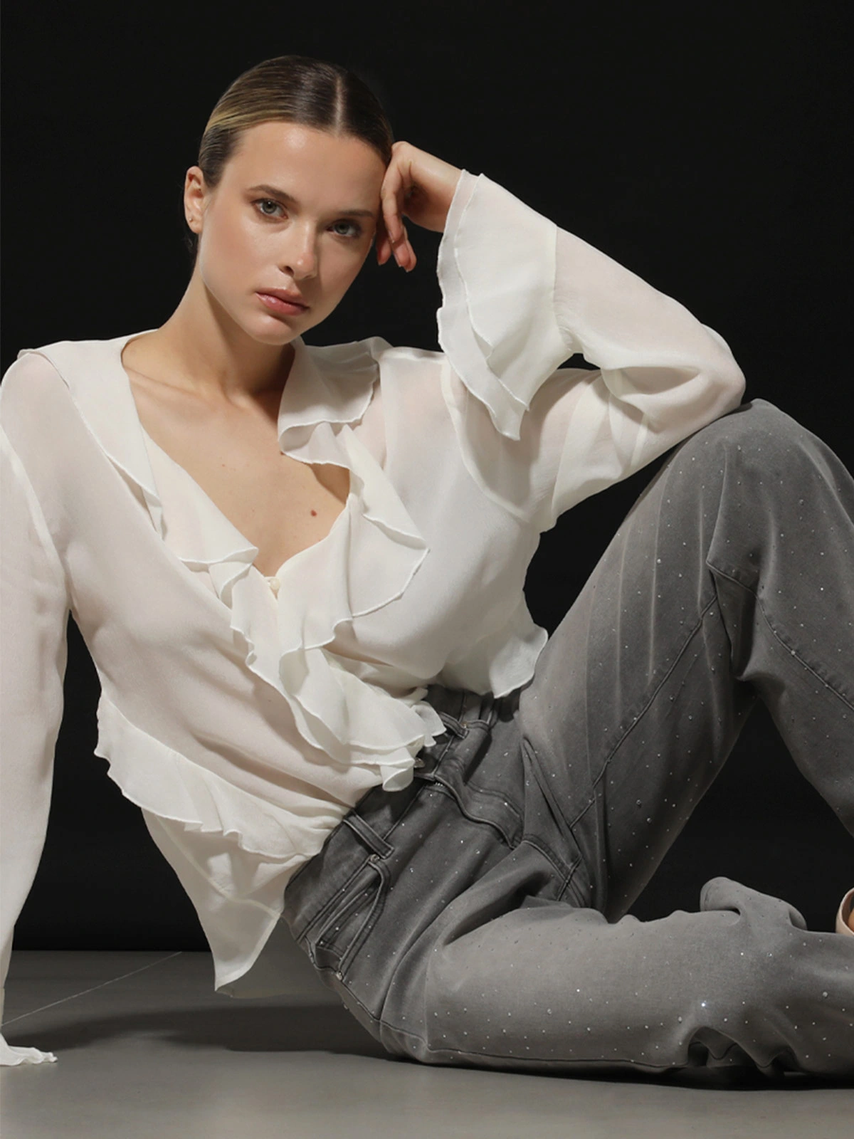 JEAN STRAIGHT MUJER LIOLA STRASS - 1