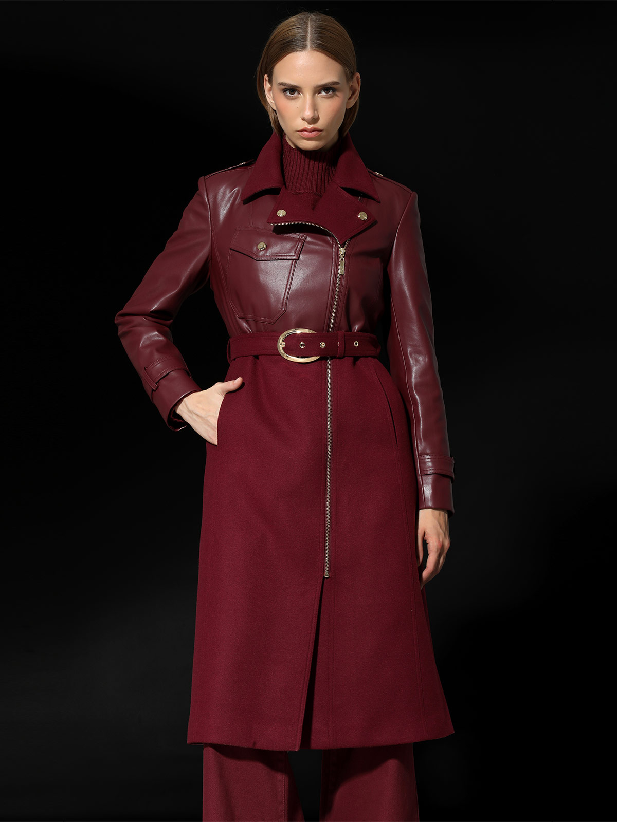 ABRIGO LARGO MUJER LIOLA BIKER - 5