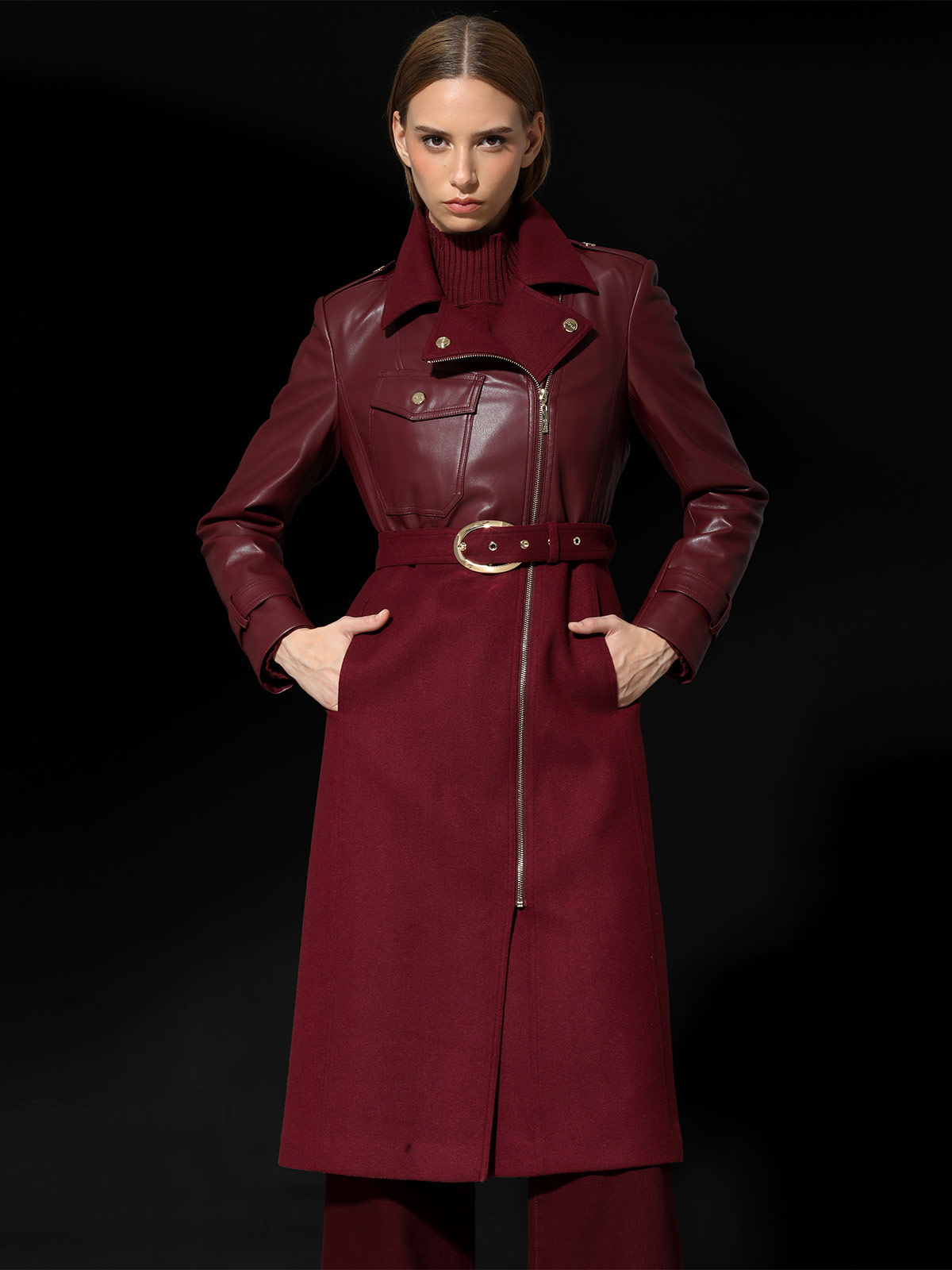 ABRIGO LARGO MUJER LIOLA BIKER - 4