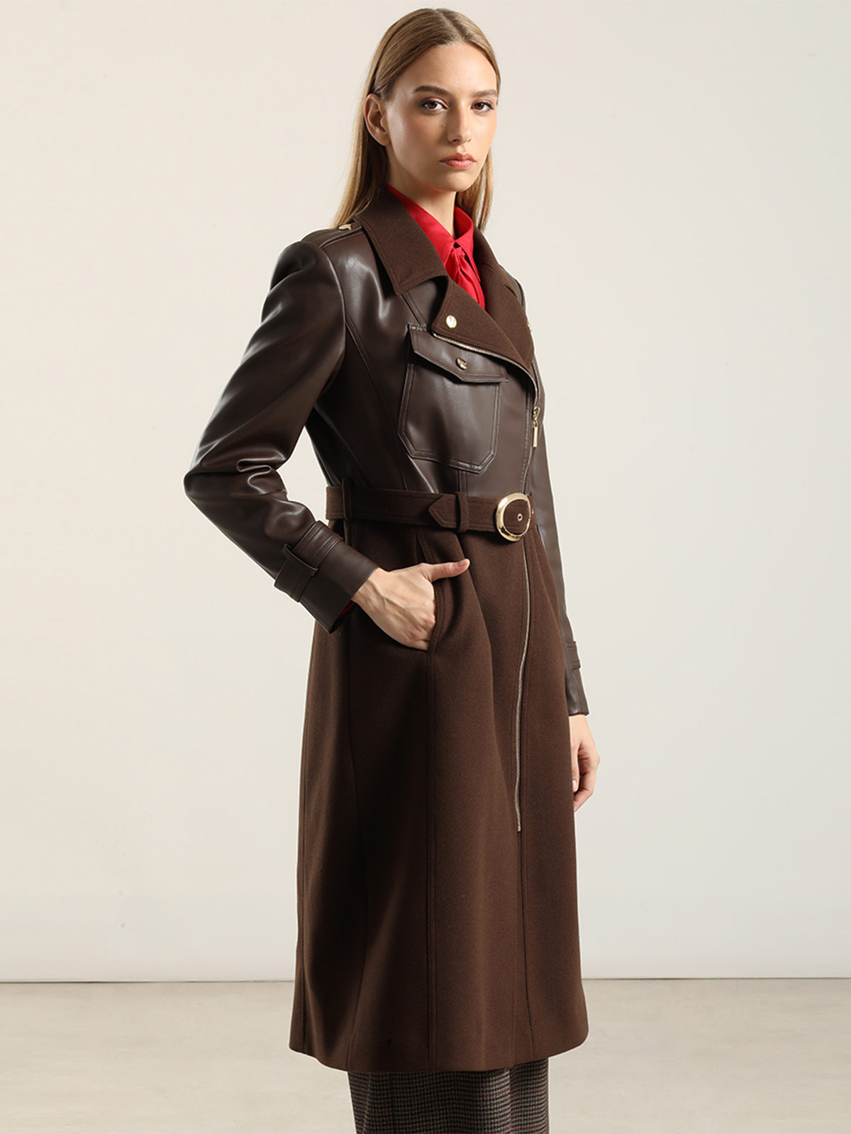 ABRIGO LARGO MUJER LIOLA BIKER - 5