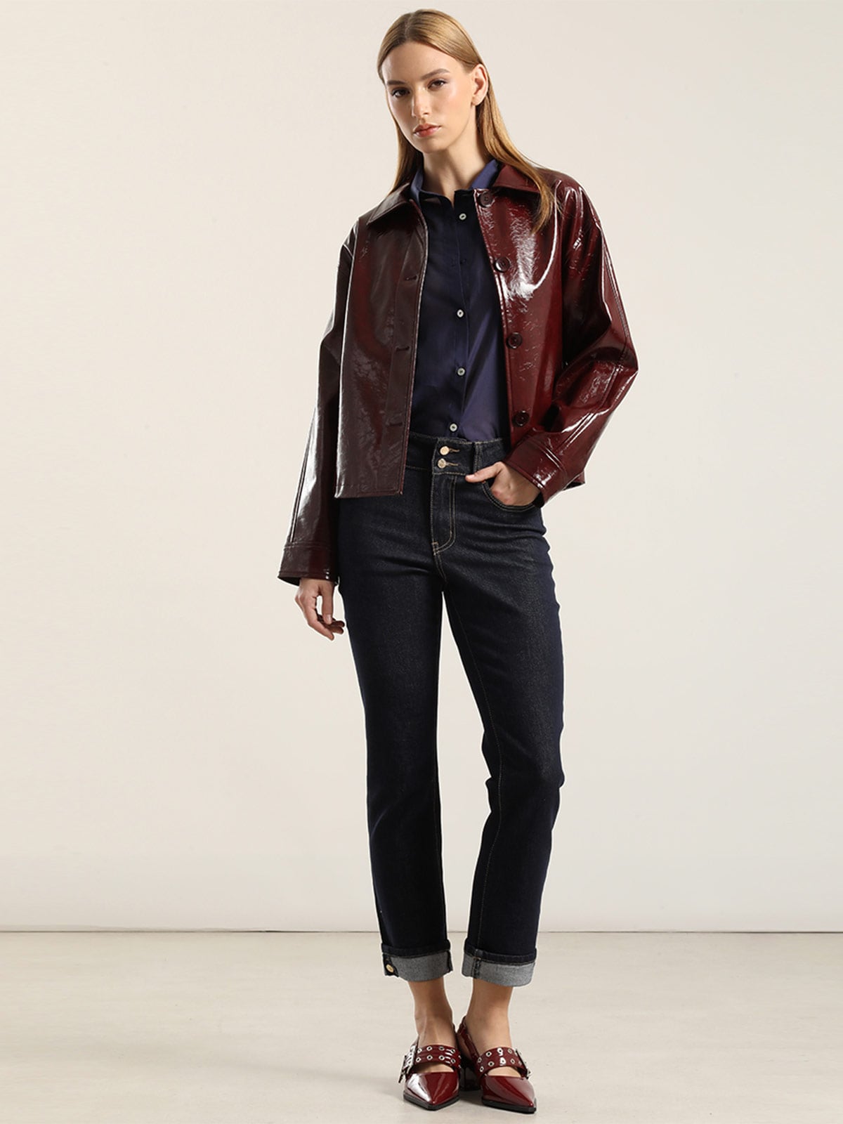 CHAQUETA MUJER LIOLA EFECTO CHAROL - 1