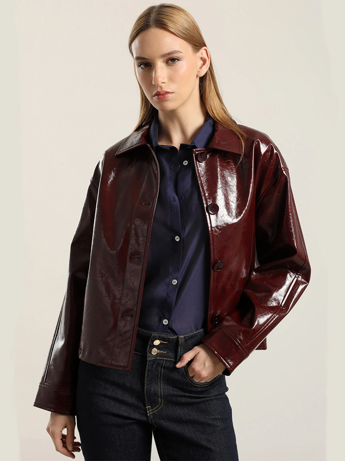 CHAQUETA MUJER LIOLA EFECTO CHAROL - 3