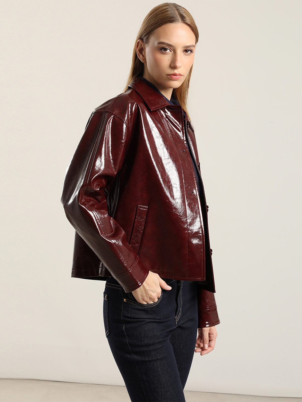CHAQUETA MUJER LIOLA EFECTO CHAROL - 4