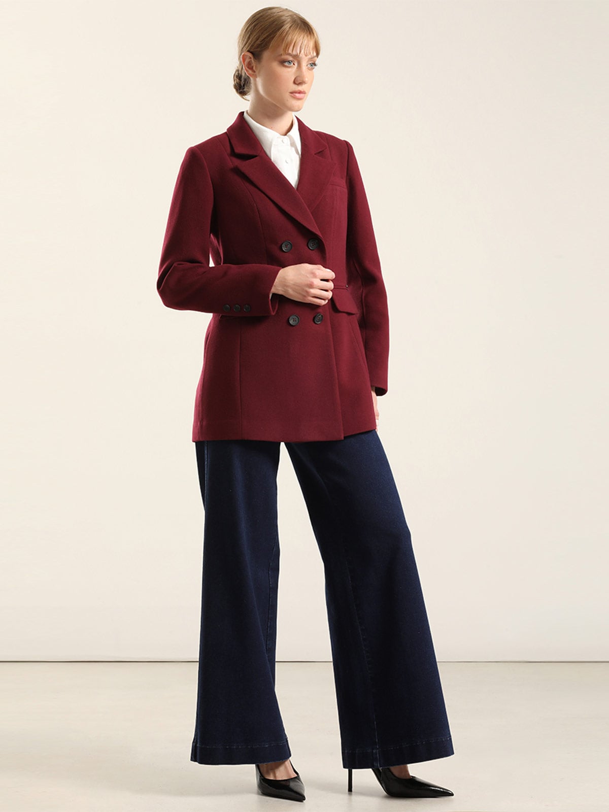 BLAZER MUJER LIOLA ENTALLADO DOBLE CRUCE - 1