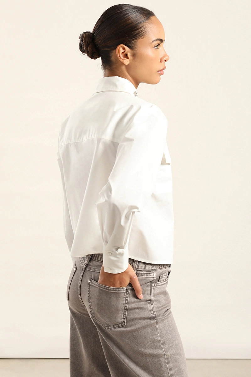 CAMISA ALGODÓN MANGA LARGA MUJER LIOLA STRASS - 6