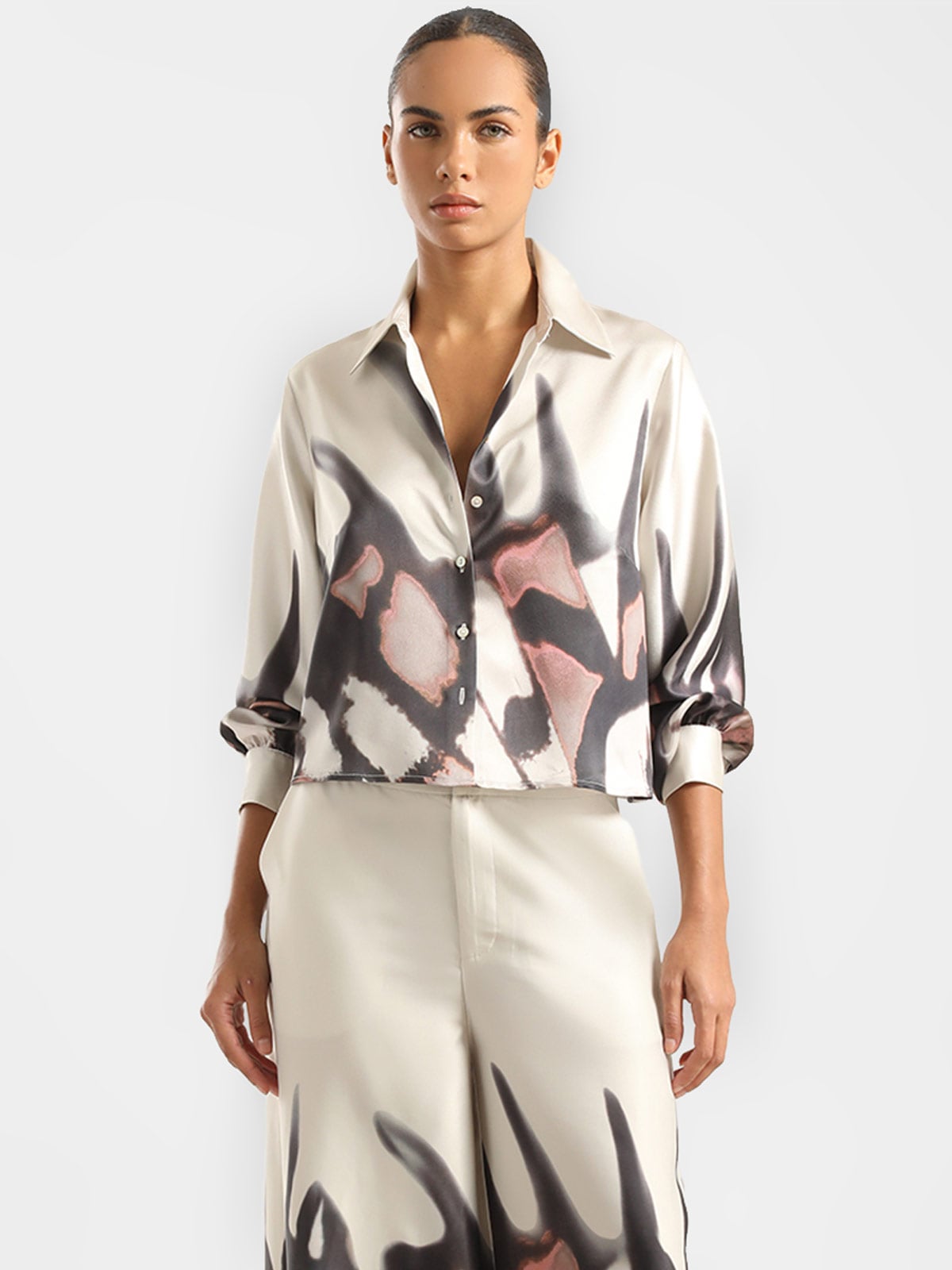 BLUSA MANGA LARGA SATIN MUJER LIOLA ESTAMPADO - 1