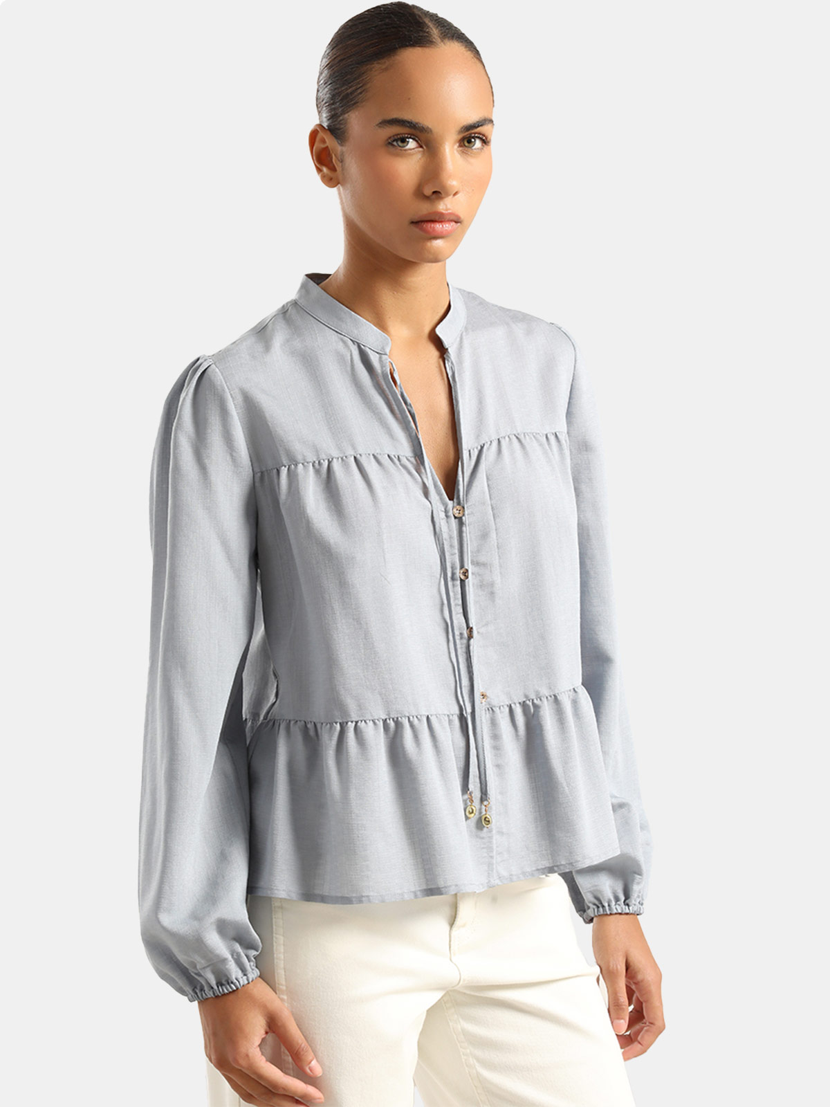 BLUSA MANGA LARGA MUJER LIOLA ROMANTICA PANELES - 4