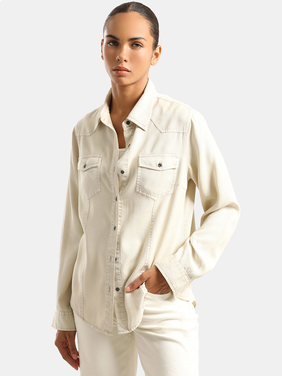 CAMISA MANGA LARGA LYOCELL MUJER LIOLA - 1