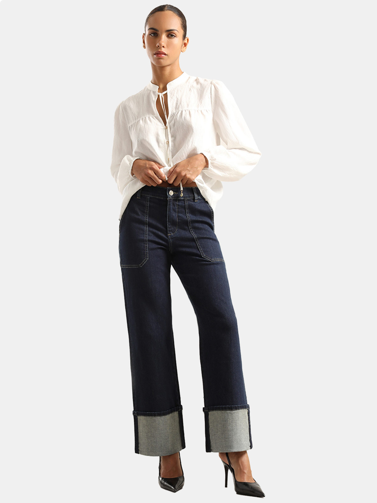JEANS ALGODÓN STRAIGHT MUJER LIOLA AZUL - 1
