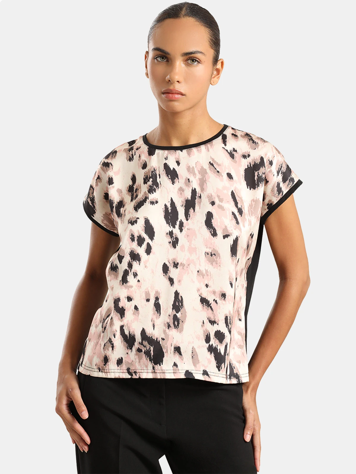 POLERA MANGA CORTA SATIN MUJER LIOLA MIX ESTAMPADO - 1