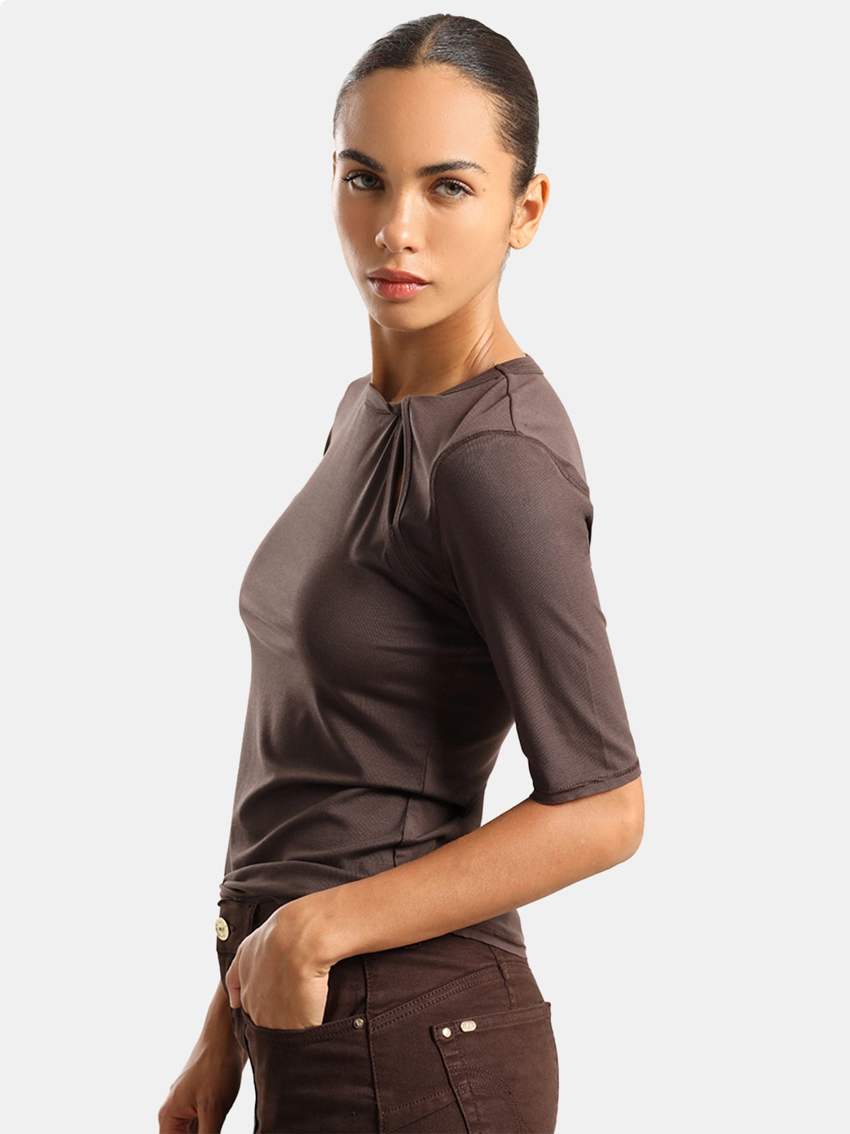 TOP MANGA 3/4 MUJER LIOLA CUT OUT CUELLO REDONDO - 2