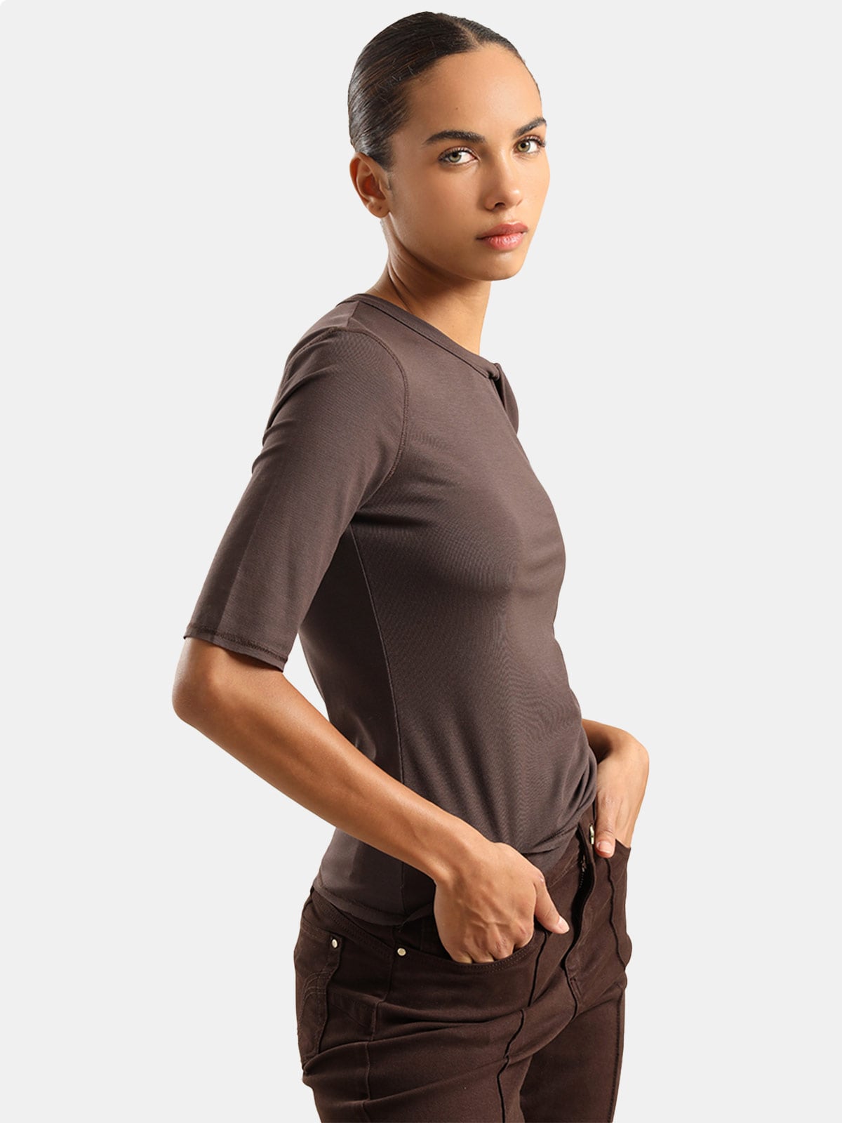TOP MANGA 3/4 MUJER LIOLA CUT OUT CUELLO REDONDO - 3