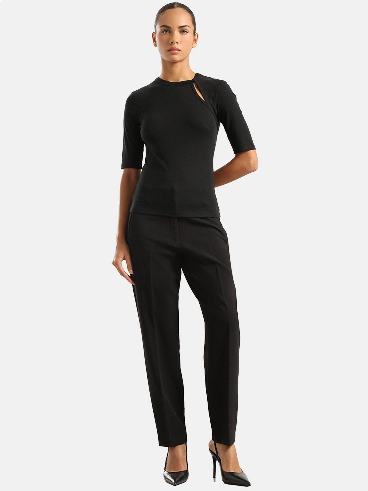 TOP MANGA 3/4 MUJER LIOLA CUT OUT CUELLO REDONDO - 4