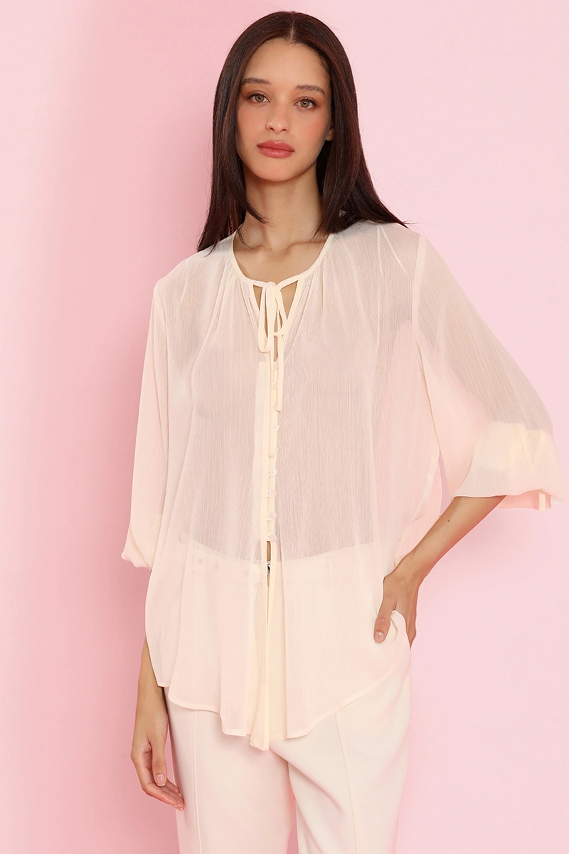 BLUSA MANGA LARGA MUJER LIOLA ROMÁNTICO - 1
