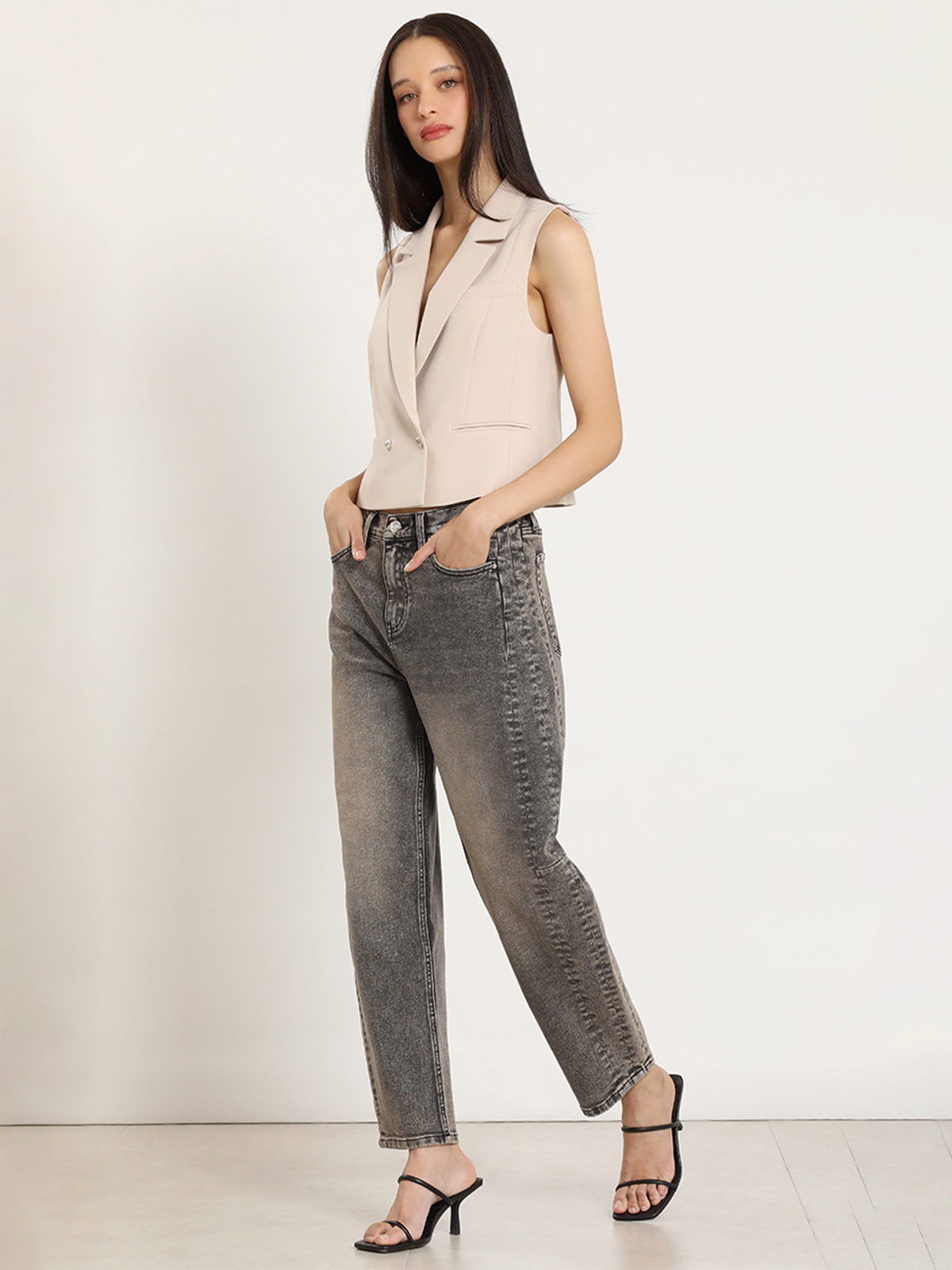 JEANS ALGODÓN BARREL MUJER LIOLA TIRO ALTO - 2