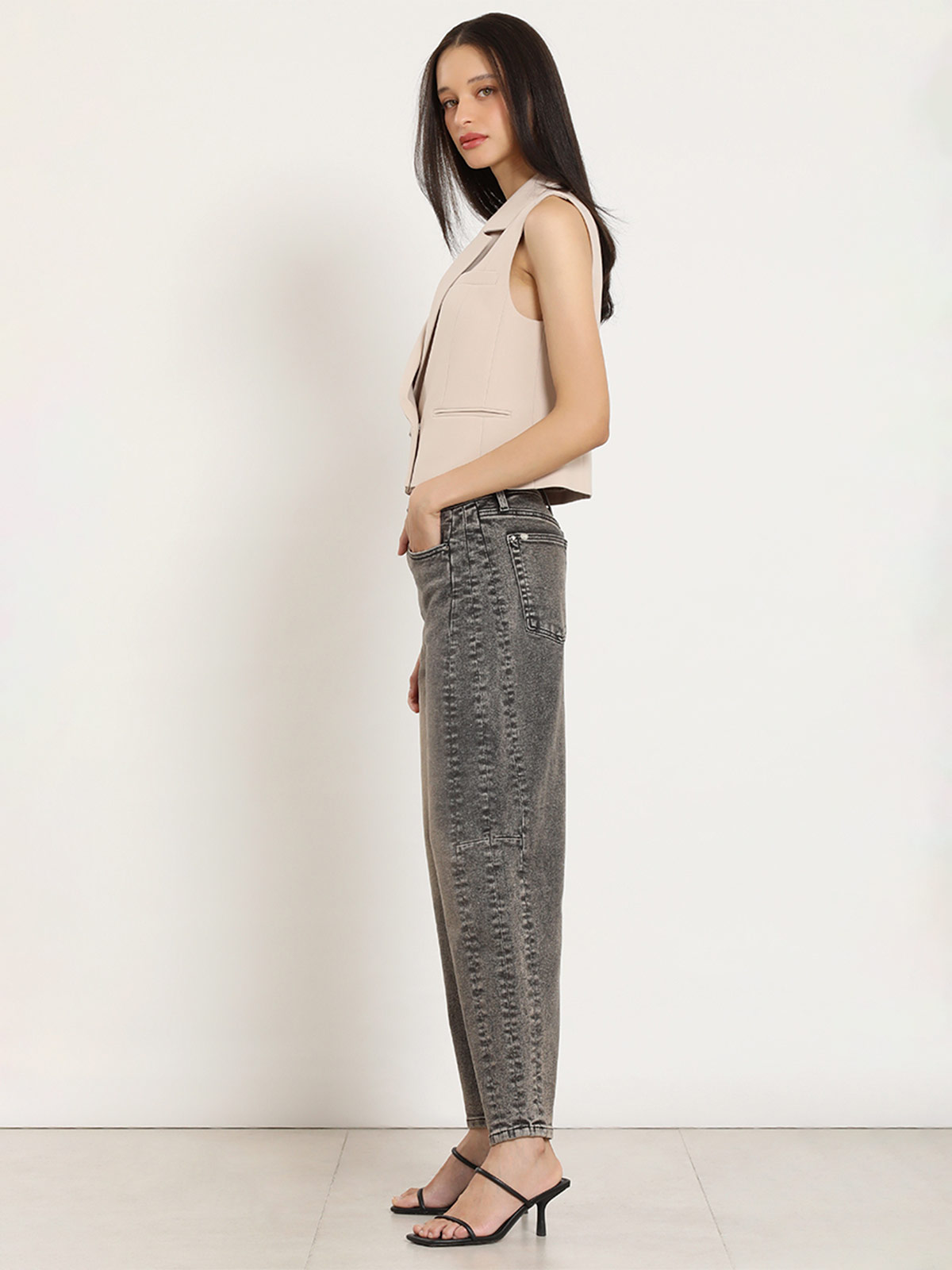 JEANS ALGODÓN BARREL MUJER LIOLA TIRO ALTO - 3